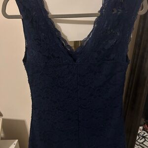 Express Navy Lace Top